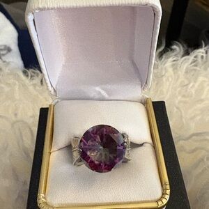 Elegant Purple Gemstone Silver Ring